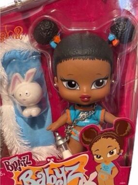 NEW Bratz Babyz Sasha with pet bunny, bottle and blanket, collectible doll, MGA